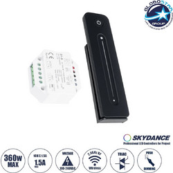 GLOBOSTAR(R) 73124 SKYDANCE S1-B+R11 PHASE TRIAC Dimmer 1CH AC 100-240V 1.5A 360W Max IP20 - RF 2.4GHz Ασύρματο Χειριστήριο Αφής - Μ4xΠ1.4xΥ2.5cm