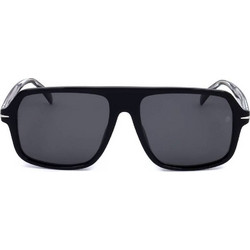 David Beckham DB7059/F/S Black Γυναικεία Γυαλιά Ηλίου Aviator Κοκάλινα Μαύρα με Μαύρο Polarized Φακό
