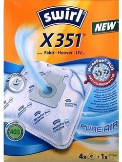Swirl X351 Σακούλες Σκούπας 4τμχ Συμβατές με Σκούπα Hoover / Severin