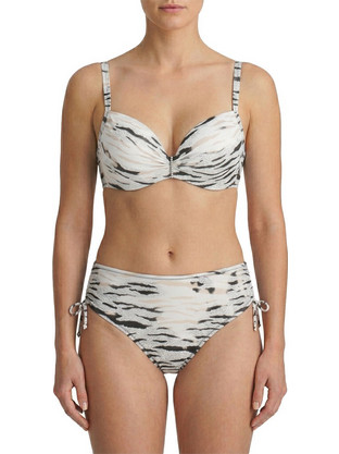Γυναικείο μαγιό bikini με μπανέλα gold zebra λευκό