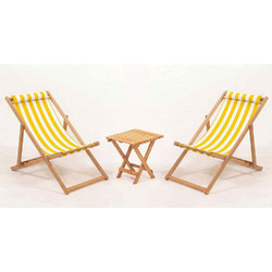 Τραπεζαρία Κήπου Myn (Σετ 3Τμχ) 644MYD1182 40x40x40cm White-Yellow 2 Θέσεων