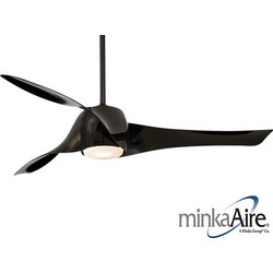 Minka Aire Artemis Gloss Ανεμιστήρας Οροφής 147cm 70W με Φως Μαύρος