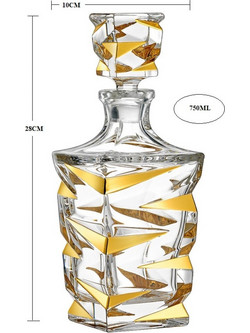 ΚΑΡΑΦΑ ΚΡΥΣΤ.ΚΜ589 ZIG ZAG GOLD (750ml)