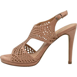 Menbur Γυναικεία Πέδιλα Suede Nude με Λεπτό Ψηλό Τακούνι 20978-0097