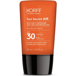 Korff Sun Secret Air & Protection Fluid Αντηλιακή Κρέμα Προσώπου Αντιγηραντική SPF30 50ml