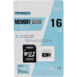 Treqa microSDHC 16GB Class 10 U1 UHS-I A1 100MB/s + Adapter