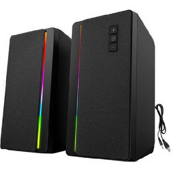 FT-A1 Ηχεία Υπολογιστή 2.0 10W με RGB Φωτισμό Black