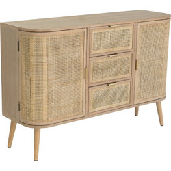 Artekko Cons MDF Μπουφές με Ψάθα σε Φυσική Απόχρωση (119x40x81)cm