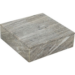 Artekko Marble Γκρι Μαρμάρινο Διακοσμητικό Κουτί Κοσμηματοθήκη (25x25x8)cm