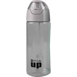 Back Me UP Tritan Παιδικό Μπουκάλι Πλαστικό BPA Free με Καλαμάκι Γκρι 600ml