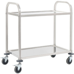 vidaXL Τρόλεϊ Κουζίνας με 2 Ράφια 95x45x83,5cm από Ανοξείδωτο Ατσάλι 1 τεμ