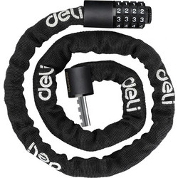 DELI κλειδαριά ποδηλάτου συνδυασμού DL508031, Φ4mm, 1m, μαύρη