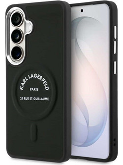Karl Lagerfeld Embossed Ring RSG Logo MagSafe Case Black (Samsung Galaxy S26)