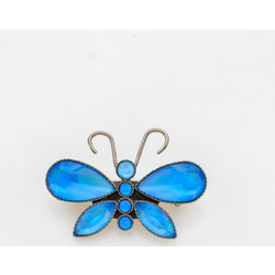 Aurora Crystal Butterfly Brooch-Μπλε Μπλε Novita