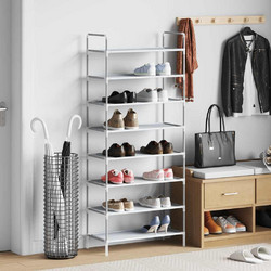 vidaXL Παπουτσοθήκη Μεταλλική Ασήμι Μ60xΠ28xΥ140cm 330043