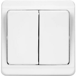 TESLA STROPKOV διακόπτης κομμυτατέρ Standard A0214, διπλός, λευκός