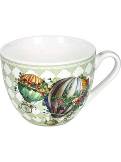 Brandani Κούπα Πρωινού New Bone China Wonderland 12 x 9 cm 500ml Πράσινη