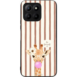 Sonique Stripe Stories Series Θήκη (Honor 70 Lite 5G) Καφέ - Καμηλοπάρδαλη με Τσιχλόφουσκα