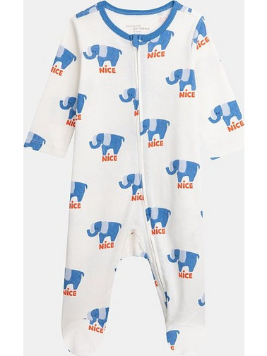 Βρεφική Πιτζάμα για Αγόρια Nice Elephants ΛΕΥΚΟ