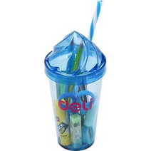 Ποτήρι Πλαστικό Deli Γεμάτο 10τμχ Διάφορα Promo Back To School Μπλε