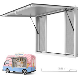 VEVOR Παράθυρο Εξυπηρέτησης για Food Truck 1220x915 mm από Κράμα Αλουμινίου με 4 Συρόμενα Παράθυρα Σίτας FCBWCK4836NC2QRQF001V0