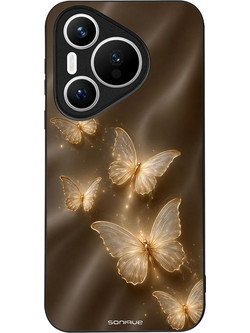Sonique Diva Series Back Cover Gold Butterflies (Huawei Pura 70)