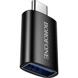 Αντάπτορας Borofone BV26C USB-A σε USB-C USB3.0 Μαύρος