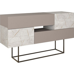 Artekko Eros Mocha Μπουφές MDF/Μέταλλο Γκρι/Λευκό (145x40x82)cm
