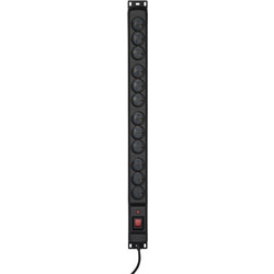 Activejet COMBO 12 socket power strip 5m black COMBO/12gn/5m/cz