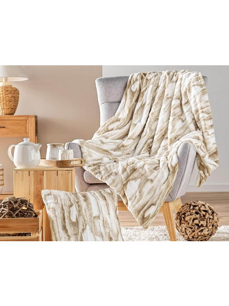 Douceur d'interieur Κουβέρτα Cheyenne με εσωτερική επένδυση sherpa και διαστάσεις 180x220cm - White