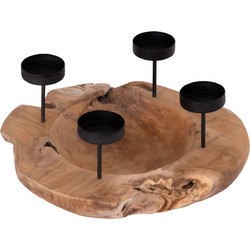 ΕΠΙΤΡΑΠΕΖΙΟ ΚΗΡΟΠΗΓΙΟ/BOWL FRAN HM4390 ΞΥΛΟ ΤΕΑΚ-ΜΕΤΑΛΛΟ 30x30x7-15Υεκ. (1 τεμ.)