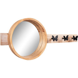 ΚΑΘΡΕΠΤΗΣ ΤΟΙΧΟΥ ΣΤΡΟΓΓΥΛΟΣ SCUTTLE HM4222 FIR WOOD&MDF-BLACK METAL 80x6,5x30,5Υεκ. (1 τεμ.)