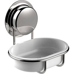 Σαπουνοθήκη Επιτοίχια με Βεντούζα Sealskin Elementals 66362360118 Χρώμιο / Λευκό 10,2x12,4x11,1cm