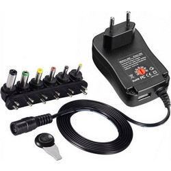 Τροφοδοτικό 3V-12V 2A Universal με Σετ Βύσματα 8τμχ Ρυθμιζόμενο PA001 Μαύρο