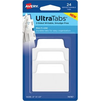 ULTRA TABS WHITE, 50,8X38,1MM 24 TEM. ΚΑΡΤΕΛΑ 74787 AVERY ZWECKFORM