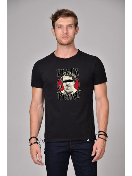 Bigbong Ανδρικό PLATA O PLOMO T-Shirt Βαμβακερό Regular-Fit - Black