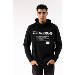 Devergo Men's L/S Hooded T-Shirt 4000 - Black