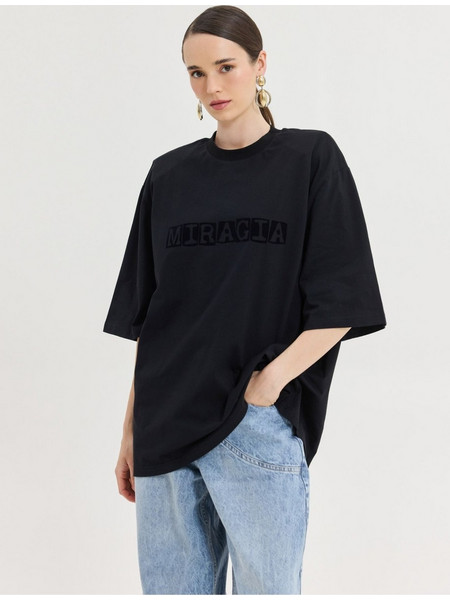Hemithea Cheetah Oversized T-Shirt Metal Vibes Black