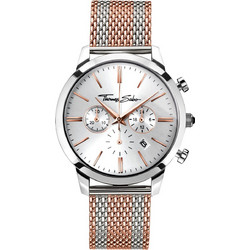 Thomas Sabo Ανδρικό Ρολόι Χρονογράφος με Ασημί Ροζ Χρυσό Μεταλλικό Μπρασελέ WA0287-283-201