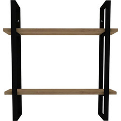 Ράφι Τοίχου Sapphire Oak-Μαύρο 70x70x22cm 495SSE1107