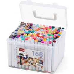 Σετ Μαρκαδόρων Sama Colorful Mark Pen 168 Χρωμάτων - Διπλή Μύτη για Σχέδιο & Ζωγραφική - Ανεξίτηλοι, σε Πλαστική Θήκη, για Hobby & Επαγγελματίες