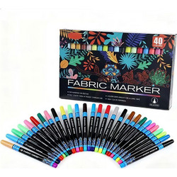 Fabric Markers Σετ 40 Μαρκαδόρων Υφάσματος Πολύχρωμοι για Ρούχα, T-Shirt, Τσάντες & DIY (SC2294)