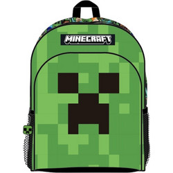Minecraft Green Face Σχολική Τσάντα Πλάτης με 3 Θήκες 40x30x15 cm