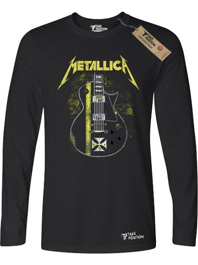 Ανδρική Μακρυμάνικη λεπτή μπλούζα Takeposition Metallica Hetfield Iron Cross Guitar Σε Μαύρο/ Small, 333-7719-02-prosf