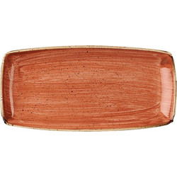 Πιατέλα Ορθογώνια Πορσελάνης Churchill 29,5x14εκ Stonecast Spiced Orange - σετ 6 τεμαχίων