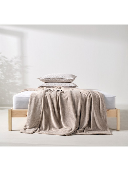 Κουβέρτα Monica 26 Beige Kentia Υπέρδιπλo 220x240cm Πολυέστερ