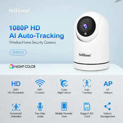 Sricam Srihome SH042 IP Κάμερα Ασφαλείας Wi-Fi 2MP Αδιάβροχη Νυκτός