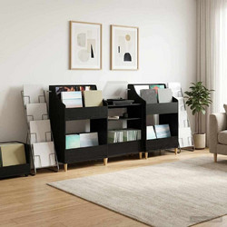 vidaXL Σετ Ραφιών Μέσων 3 τμχ. Μαύρη Δρυς 212 x 46 x 112 cm
