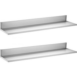 Ράφι από Ανοξείδωτο Ατσάλι VEVOR 218 x 914 mm 2-Pack Επιτοίχιο Επιπλέον Ράφι, Βαρέως Τύπου Εμπορικά Ράφια Σχήματος L, Ικανότητα Αντοχής 30kg, Εύκολο στο Καθάρισμα για Εστιατόριο, Οικιακή Κουζίνα, Γκαρ