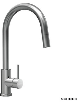 Schock Prima 110-533120-110 Μπαταρία Κουζίνας Πάγκου Διπλής Παροχής Ανάμεικτη με Ντουζ Inox